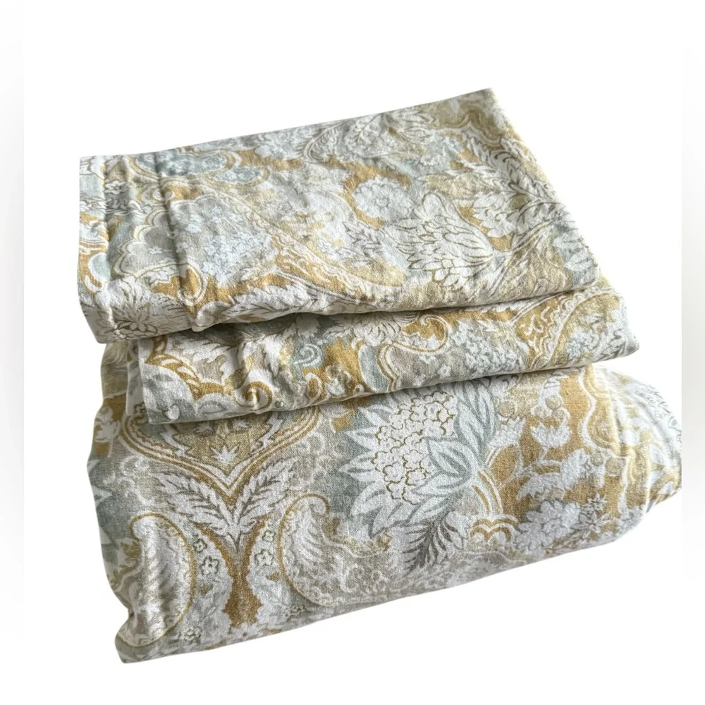 Pottery barn Celeste paisley linen cotton blend KING duvet cover and 2 shams